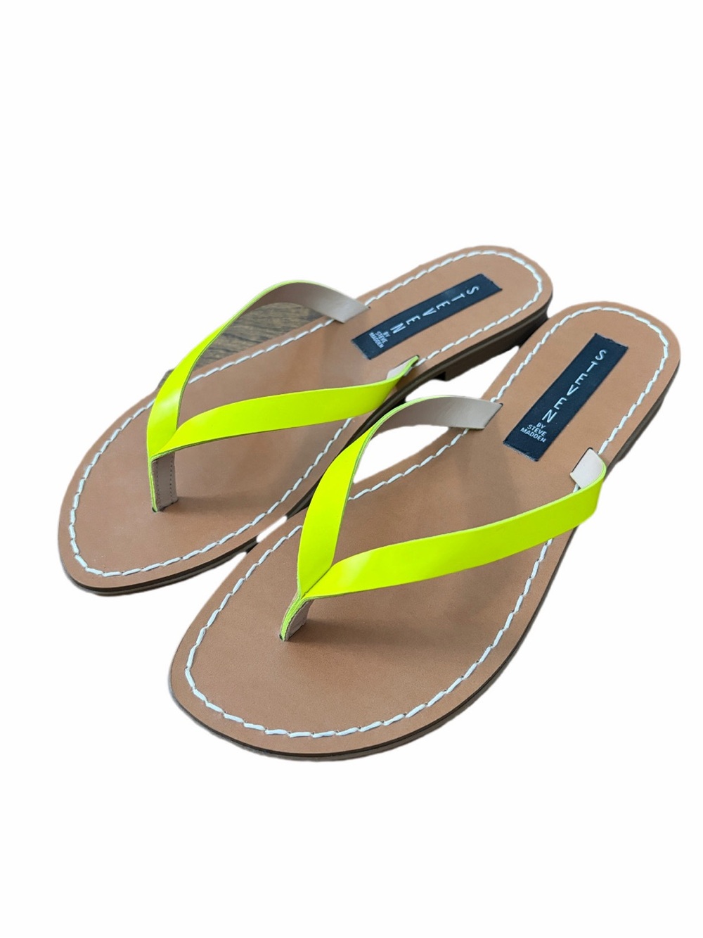 STEVEN by Steve Madden Chey Neon Yellow Thong Flip Flop Sandal